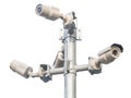 Four CCTV security camera. Royalty Free Stock Photo
