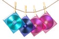 Four CDs in coloful cases fixe Royalty Free Stock Photo