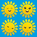 Four cheerful sun