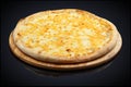 Four Cheese Pizza, mozzarella, cheddar, cream Royalty Free Stock Photo