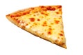 Four Cheese Pizza Slice On White Background Directly Above View