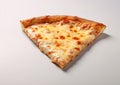 Four cheese pizza slice on white background.Macro.AI Generative