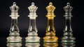 Bold Crystal Chessmen: Light Beige And Yellow Design On Black Background