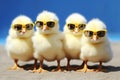 four chicks, AI generated Royalty Free Stock Photo