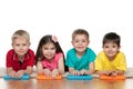 Four children with books Royalty Free Stock Photo