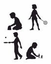 Four children set silhouettes