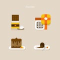 Set of icons of chocolate desserts.