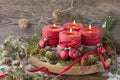 Four christmas candle Royalty Free Stock Photo