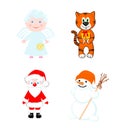 Four Christmas characters