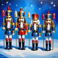 Four christmas nutcrackers Royalty Free Stock Photo