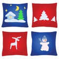 Four christmas pillows