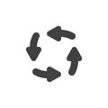 Four circular arrows vector icon