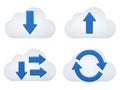 Cloud icons representing data transfer and sync Royalty Free Stock Photo