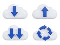 Cloud icons representing data transfer and sync Royalty Free Stock Photo