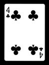 Four of clubs playing card,
