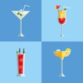 four cocktails drinks