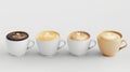 The Four Coffee Cups.AI generated image Royalty Free Stock Photo