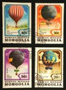 Four color balloons on stamps from Molgolia