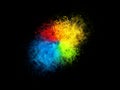 Four color dust particle explosion