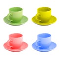 Four color teacups Royalty Free Stock Photo