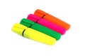 Four colored highlighters Royalty Free Stock Photo