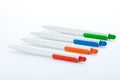 Four colored pens. Royalty Free Stock Photo