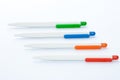 Four colored pens. Royalty Free Stock Photo