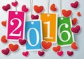 Four Colored Price Stickers Hearts 2016