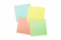 Four colored sticky notes Royalty Free Stock Photo