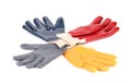 Four colores of rubber gloves. Royalty Free Stock Photo