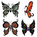 Four colorful butterflies Royalty Free Stock Photo