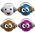 Four colorful character figure with headphone