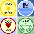 Four colorful Christian logo