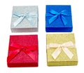 Four Colorful Christmas Gift Boxes