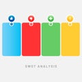 Four colorful elements Concept of SWOT-analysis template Royalty Free Stock Photo