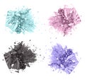 Four colorful eyeshadow cosmetic products