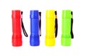 Four colorful flashlights