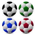 The four colorful footballs