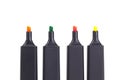 Four colorful highlighters Royalty Free Stock Photo