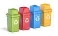 Four colorful recycle bins 3D Royalty Free Stock Photo
