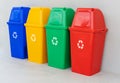 Four colorful recycle bins Royalty Free Stock Photo