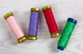 Four Colorful Thread Spools Royalty Free Stock Photo