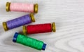 Four Colorful Thread Spools Royalty Free Stock Photo