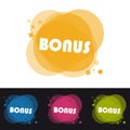 Four Colorful Transparency Bonus Buttons - Vector Illustration - Isolated On Black And White Background Royalty Free Stock Photo