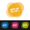 Four Colorful Transparency Buttons Save Up To 50 Percent - Vector Illustration - Isolated On White Background