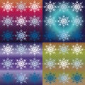 Four colors gradient pattern with snowflakes. Winter Blue Glamour Nordic Patterns, Christmas Scandinavian for Winter