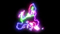 Four-colors neon glowing European Union map silhouette