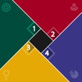 Four colors tilt square template vector