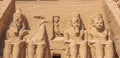 Four colossal statues of Ramesses II aligned Royalty Free Stock Photo