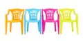 Four Colourful Kids Chairs